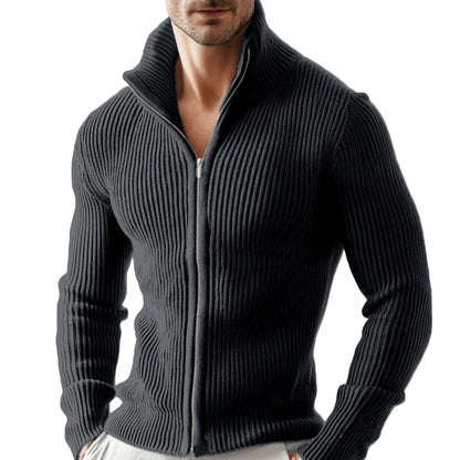 Men's Slim Fit Zipper Stand Collar Jacket