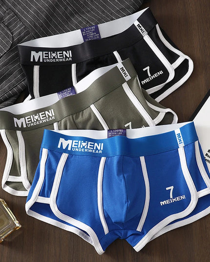 Classic 3-Piece Cotton Boxer Briefs Set for Men - Soft, Breathable, and Absorbent Underwear