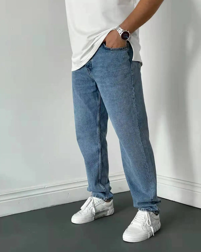 Casual Men's Straight Fit Stretch Denim Jeans
