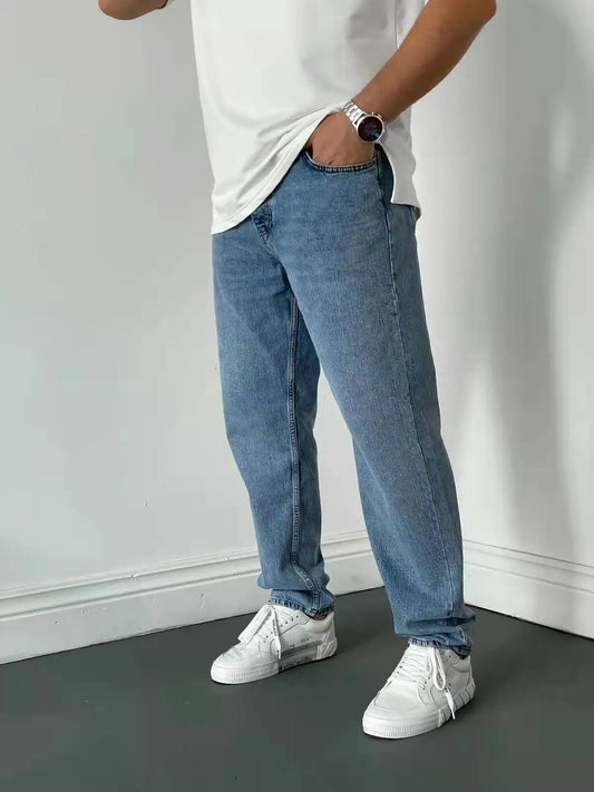 Casual Men's Straight Fit Stretch Denim Jeans