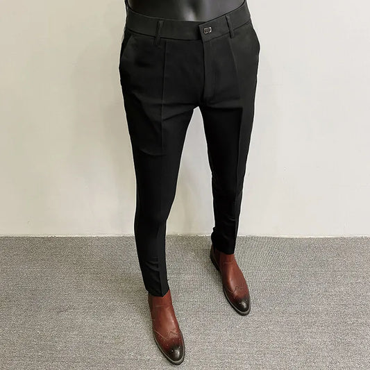 Men's Slim Fit Dress Pants - Formal Slim Trousers for Men