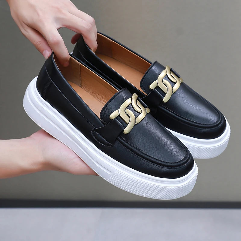 Breathable Faux Leather Women's Loafers
