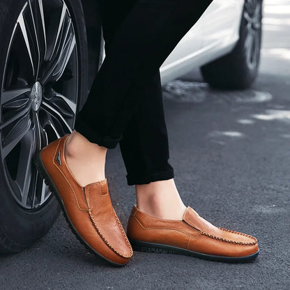 Premium Men's Leather Slip-On Shoes – Stylish & Comfortable Loafers for Men