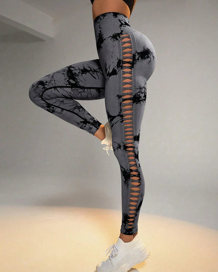 Women's High Waist Seamless Leggings with Side Hollow Design