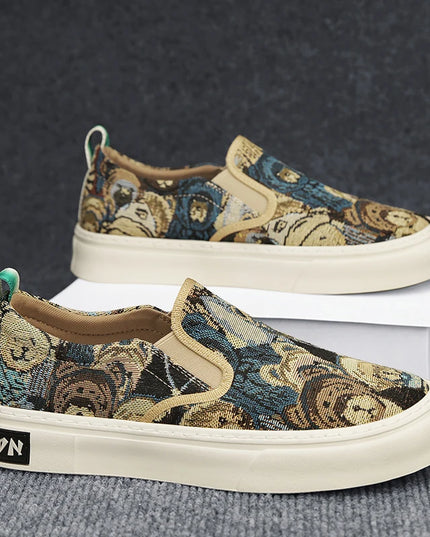 Men's Casual Slip-On Canvas Sneakers - Comfortable Flat Shoes for Everyday Wear