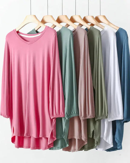 Women's V-Neck Loose Fit Tunic Top