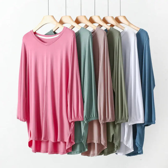 Women's V-Neck Loose Fit Tunic Top