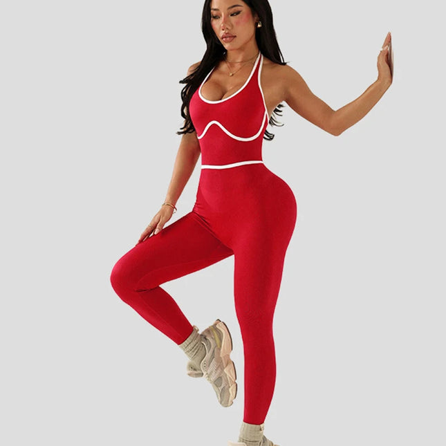 Women's One-Piece Bodysuit Yoga Set