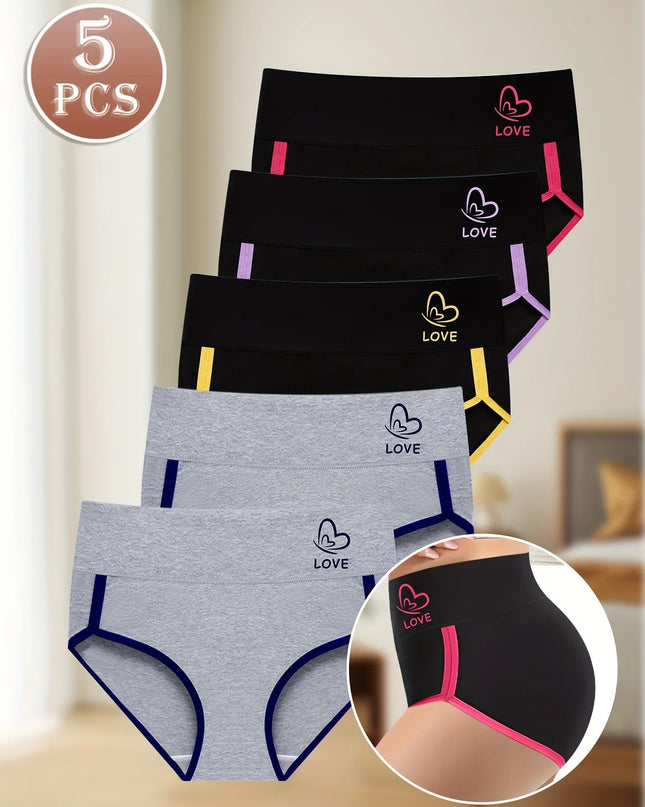 5-Pack Women's Mid-Rise Briefs with Elegant Tummy Control
