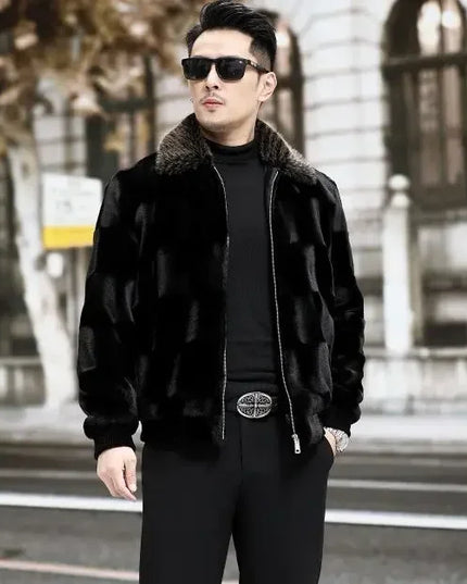 Men's Faux Fur Collar Jacket