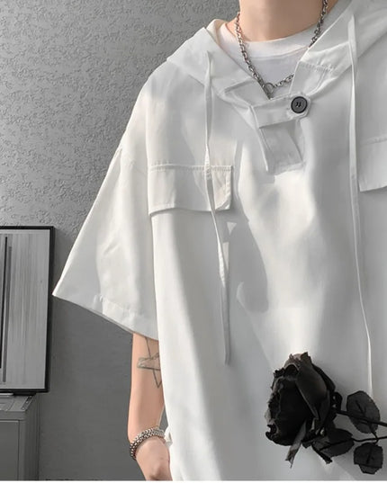 Hooded Men's Loose Fit Shirt