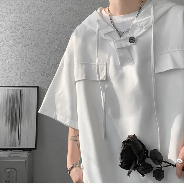Hooded Men's Loose Fit Shirt