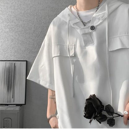 Hooded Men's Loose Fit Shirt
