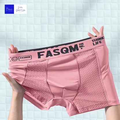 Men's Ice Silk Seamless Boxer Shorts - Antibacterial, Breathable Briefs