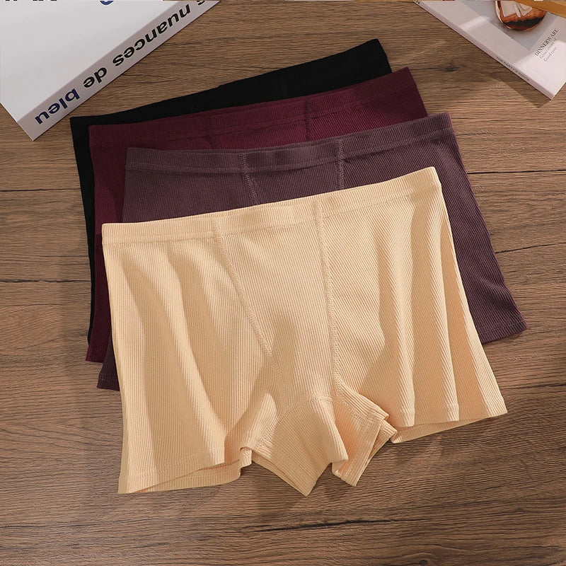 4-Pack Women's Cotton Lace Seamless Boxer Briefs