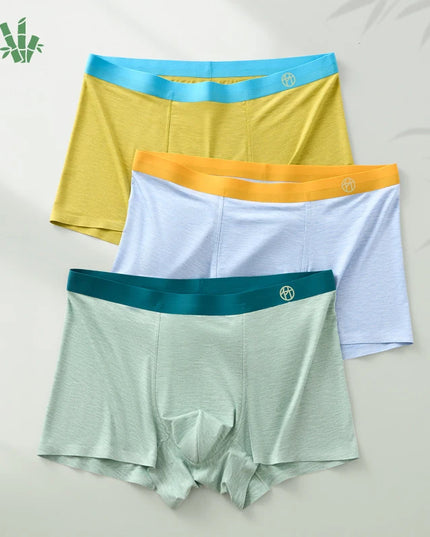 3-Pack Bamboo Fiber Men's Breathable Boxer Briefs – Comfortable, Eco-Friendly Men’s Underwear Set