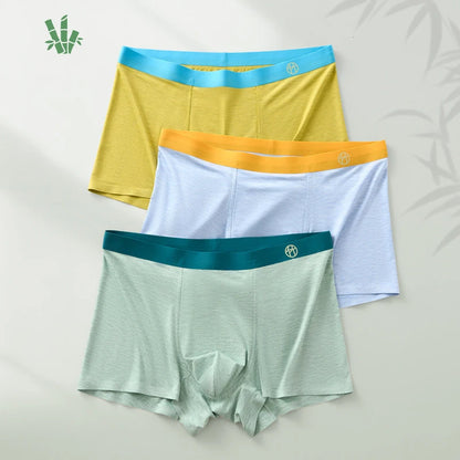 3-Pack Bamboo Fiber Men's Breathable Boxer Briefs – Comfortable, Eco-Friendly Men’s Underwear Set