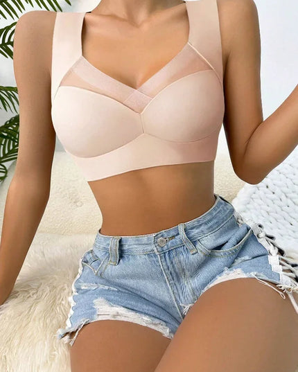 2-Pack Women’s Plus Size Lace Seamless Bras & Bralettes – Backless Wireless Support