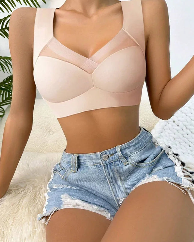 2-Pack Women’s Plus Size Lace Seamless Bras & Bralettes – Backless Wireless Support