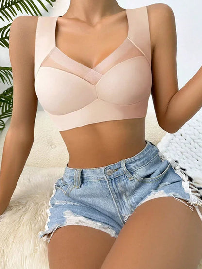 2-Pack Women’s Plus Size Lace Seamless Bras & Bralettes – Backless Wireless Support