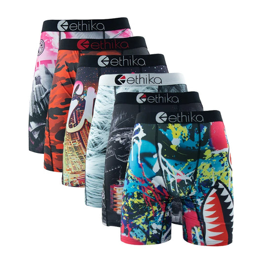 ETHIKA 6-Pack Men’s Breathable Boxer Briefs