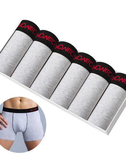 6 Pack Men's Cotton Boxer Briefs – Comfortable Men's Underwear, Breathable Boxers for Men