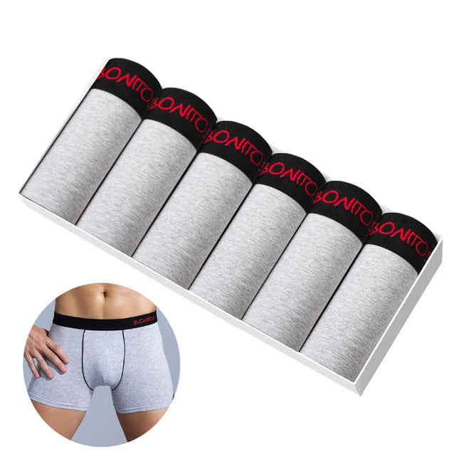 6 Pack Men's Cotton Boxer Briefs – Comfortable Men's Underwear, Breathable Boxers for Men