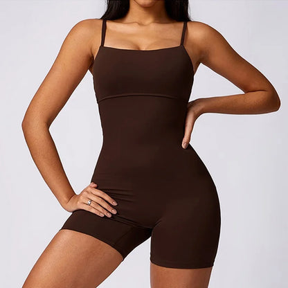 Women's Backless One-Piece Bodysuit - Fitness Seamless Jumpsuit for Activewear & Workout
