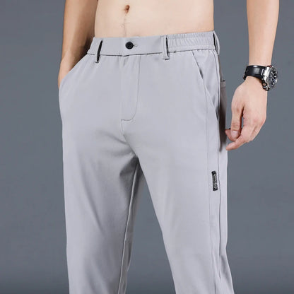 Slim Fit Stretch Men's Casual Pants with Elastic Waistband - Various Colors