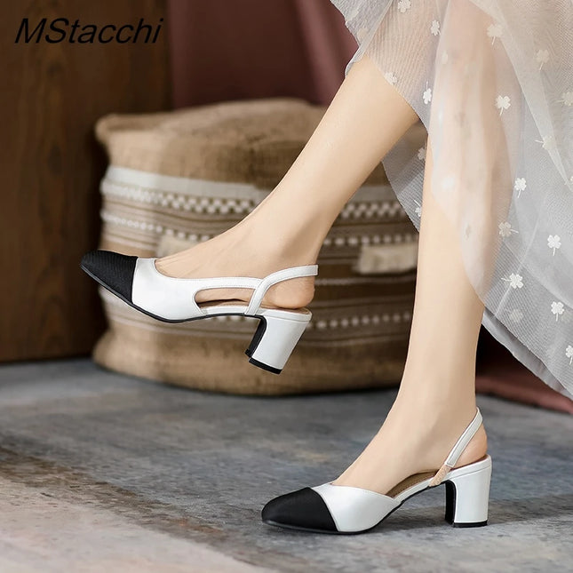 Women's Faux Leather Slingback Sandals