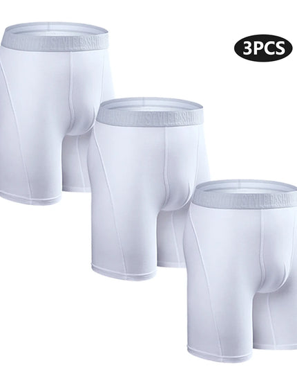 3-Pack Men’s Cotton Boxer Shorts – Long Fit