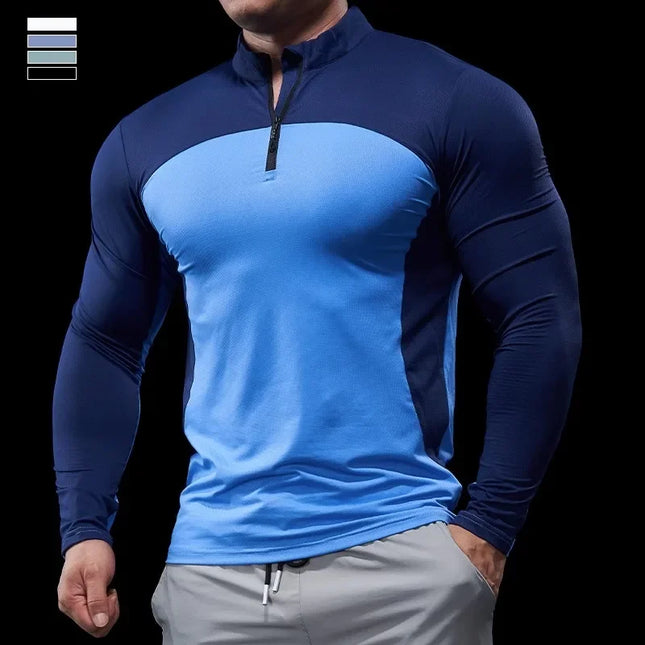Men's Half-Zip Long-Sleeve Stretch Sweater