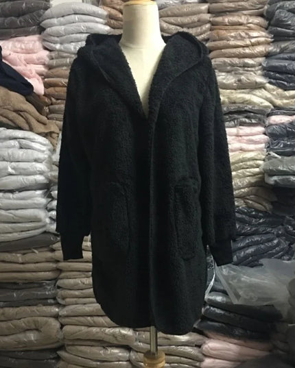 Women's Oversized Hooded Fleece Cardigan