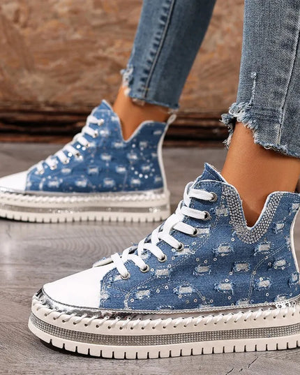 Women's Breathable High-Top Canvas Sneakers