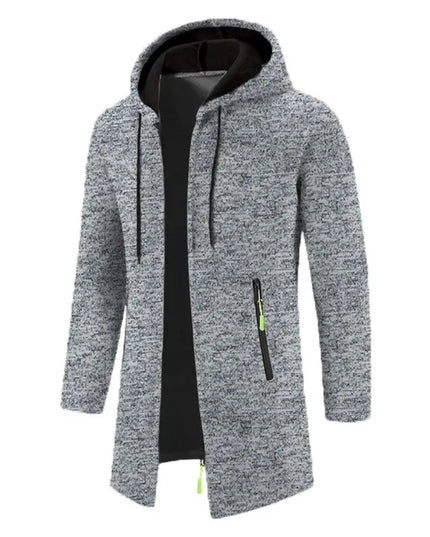 Men's Thick Warm Fleece Zipper Hoodie Casual Long Sleeve Coat