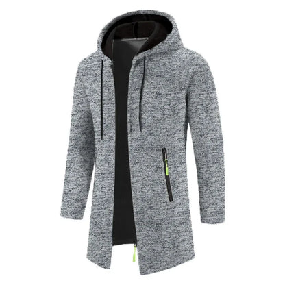 Men's Thick Warm Fleece Zipper Hoodie Casual Long Sleeve Coat