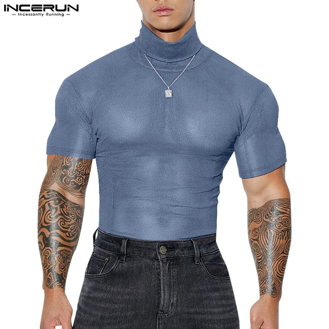 NCERUN Men's Turtleneck Slim Fit T-Shirt