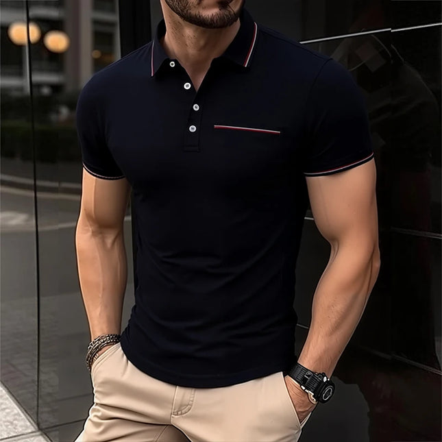 Men's Breathable Button-Up T-Shirt