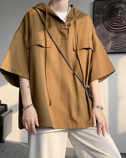 Hooded Men's Loose Fit Shirt