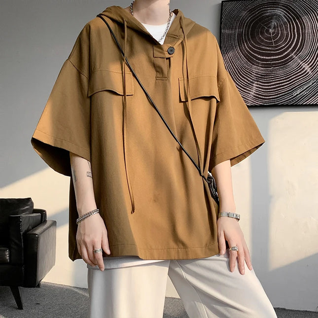 Hooded Men's Loose Fit Shirt