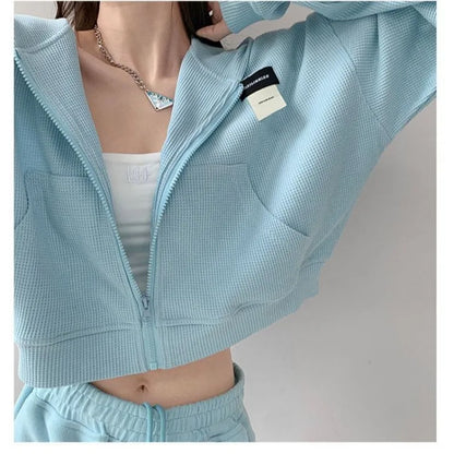 Women's Casual Hooded Zipper Sweater Jacket