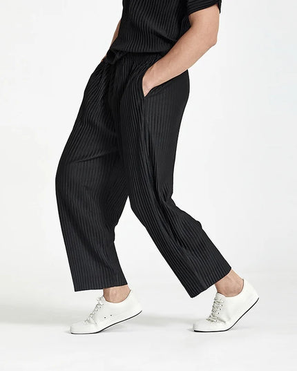 Men's Casual Straight Fit Pleated Pants