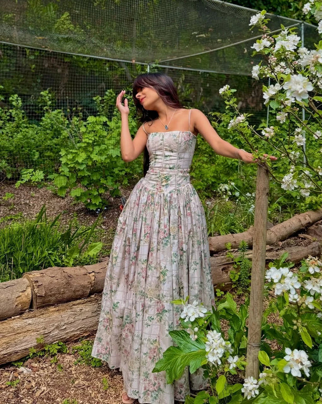 Elegant Women's Midi Dress with Floral Print