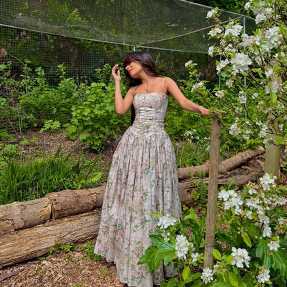 Elegant Women's Midi Dress with Floral Print