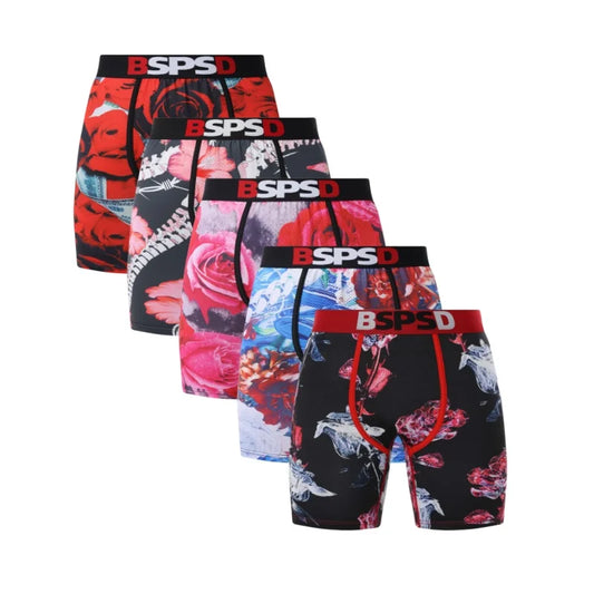 5-Pack Men's Breathable Boxer Briefs Underwear Set