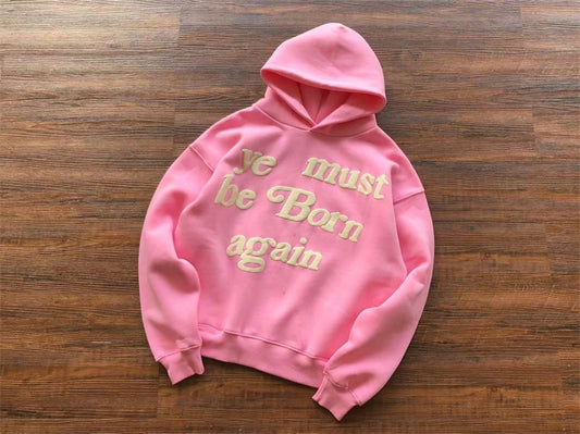 Oversized Women's Hoodie - "Ye Must Be Born Again" Print Sweater