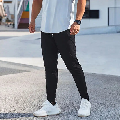 Men's Breathable Slim Ice Silk Sweatpants – Thin Sports Athletic Joggers for Men