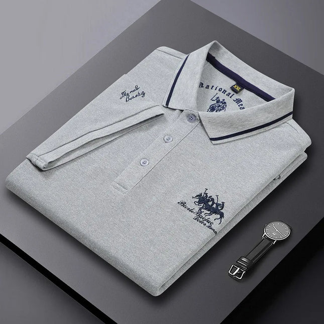 Men's Luxury Short Sleeve Embroidered Polo T- Shirt