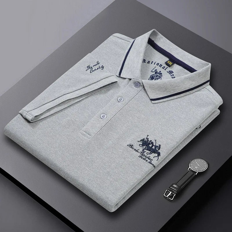 Men's Luxury Short Sleeve Embroidered Polo T- Shirt