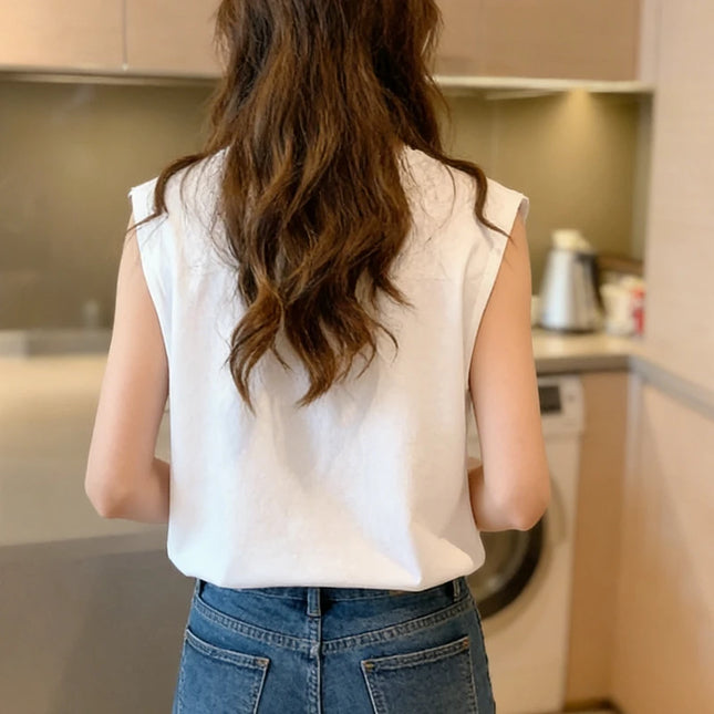 Women's Loose Sleeveless Tank Top - Casual Fit Vest